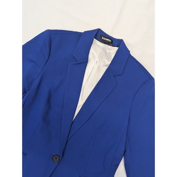 Express Women’s Classic One Button Blue Blazer Jacket Size 10 - Picture 1 of 9